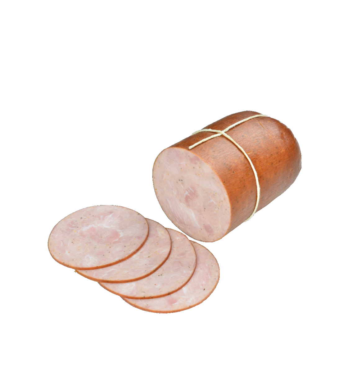 Produkt wieprzowy parzony wędzony z połączonych kawałków mięsa.
